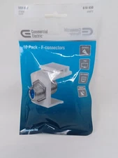 10-Pack CE-Tech 2.4GHz Coax F-Connectors Snap-in Keystone Jack White