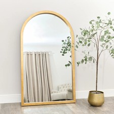 Extra Large Gilded Gold Arched Frame Leaner Mirror - 190cm x 110cm