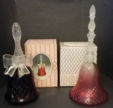 Avon Vintage Boxed Collectable Crystalsong Sonnet & Rosepoint Bell EMPTY Bottles