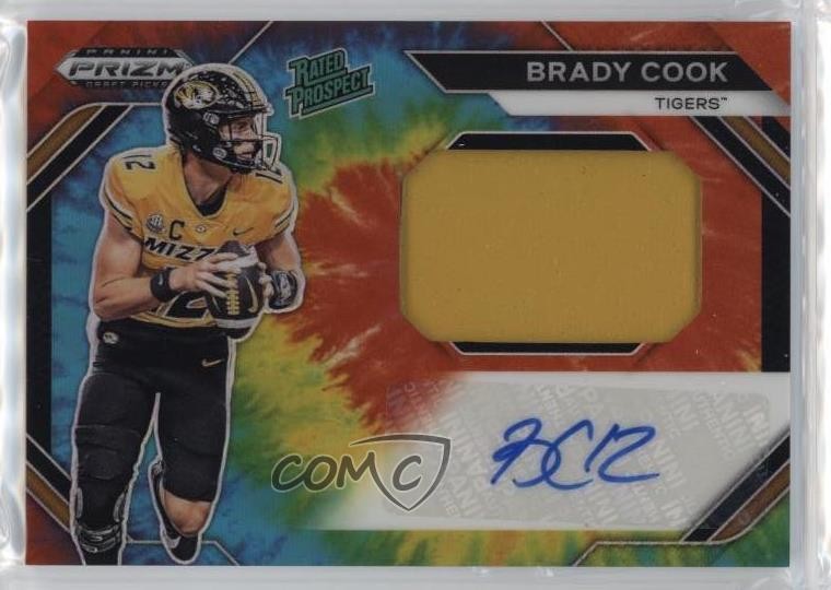 2024 Panini Prizm Draft Picks Prospects Tie-Dye /25 Brady Cook Patch Auto
