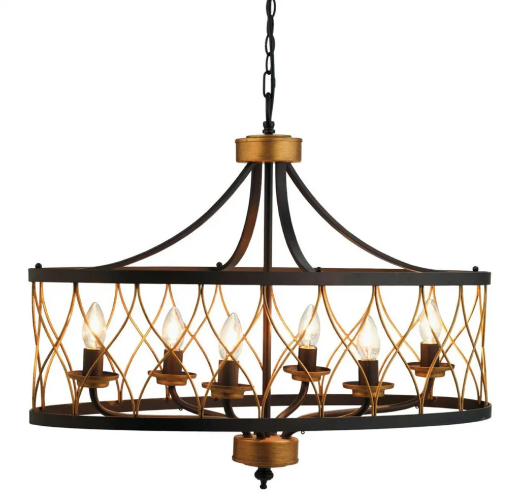 Ceiling Light Black Elvar 6 Oaks Lighting 1434/6 BK