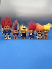 Vintage Russ Troll Doll Lot Of 6 Trolls Mixed Sizes Colors