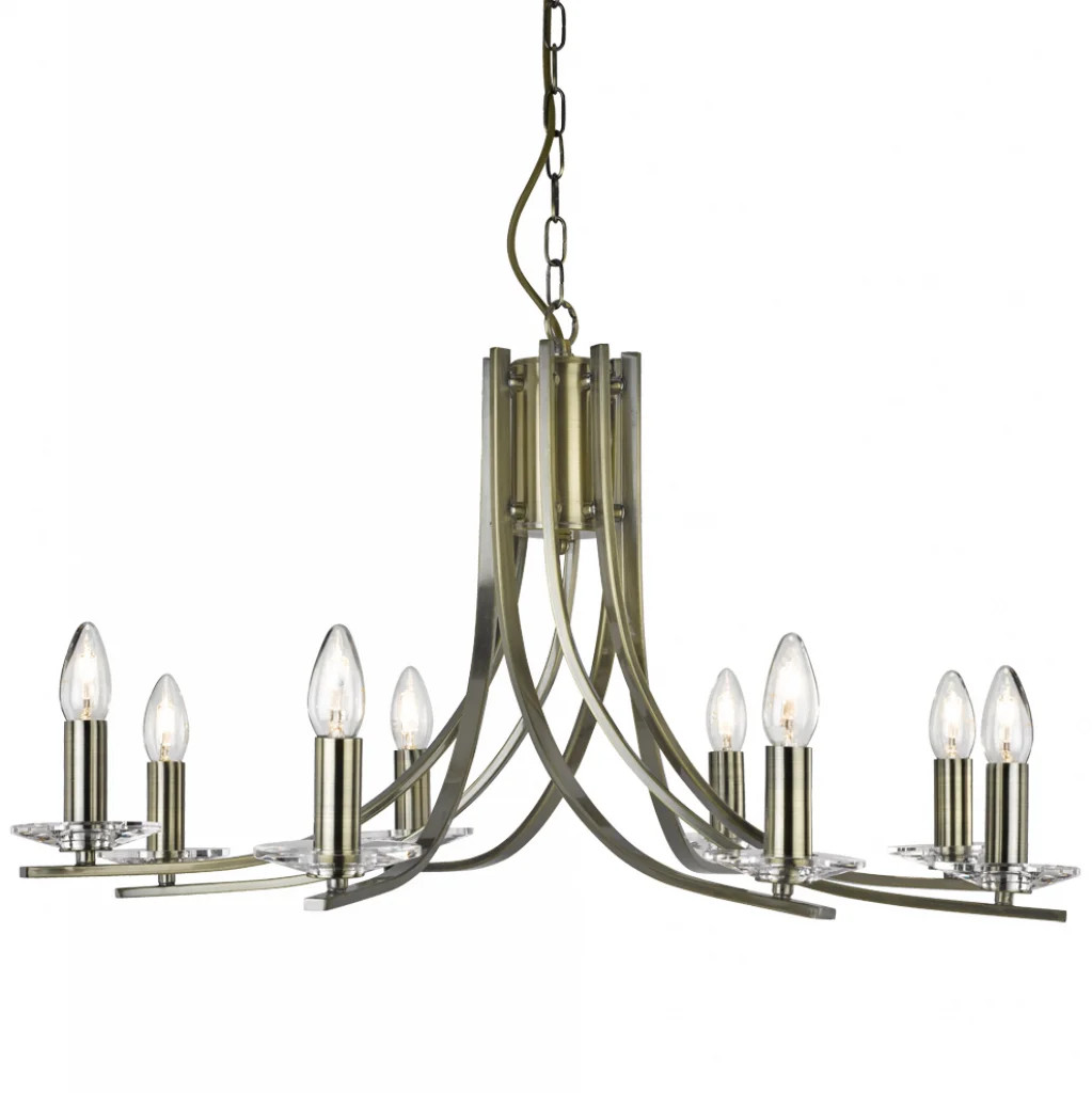 Ceiling Light Brass Ascona 8 Antique Searchlight 4168-8AB