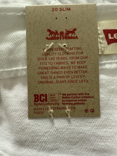 Levi's 511 Slim Stretch Boys Youth 20 Slim 28W 12” Inseam White ($42) - Picture 9 of 11