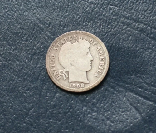 1908 O BARBER SILVER DIME  *VERY GOOD DETAILS*