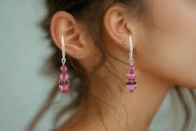 Light Rose Crystals Earrings