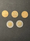 Canada 5 Canadian coins Two 2 Dollars And Three 1 Dollar. Circulated 1987-2000