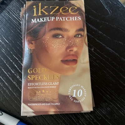 Glitter Freckles Face Tattoo - Gold - Glow Up Makeup Patches - Face Glitter Spec - Image 1 of 3