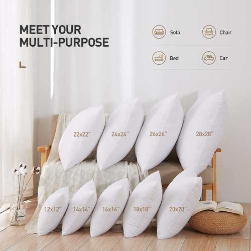 Premium Polyester Stuffer Square Form Sham Throw Pillow Inserts, 16X16 Inch(4... - Picture 4 of 7