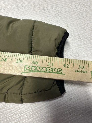 New Balance Puffer Tech Jacket Mens L Olive Green Full Zip Hooded Winter Outdoor - Picture 6 of 8