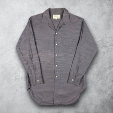Vintage 50s Manhattan Sanforized Textured Loop Collar Button Up Shirt Medium