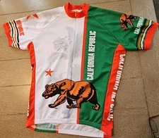 World Jerseys Men XL California Republic Bear Cycling Jersey Short Sleeve