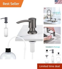 Grey Soap Dispenser for Kitchen Sink, Built in Sink Soap Dispenser, Dispenser...