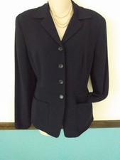 Ann Taylor Womens Size 8 Navy Blue Blazer Jacket Classic Career Flattering Waist