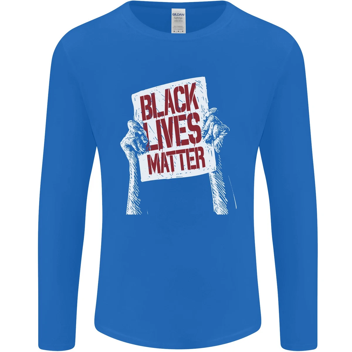 Negro Vive Matter Racial Igualdad De Letrero Hombre Camiseta Manga Larga