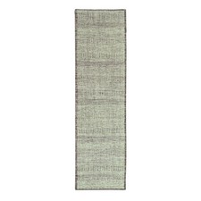 2'8"x10'3" Wine Red Wool Oxidized Grass Design Hand Knotted Runner Rug 77054