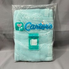 VINTAGE Carter s Baby Receiving Blanket 30x40" Thermal Waffle Cotton Azure NOS