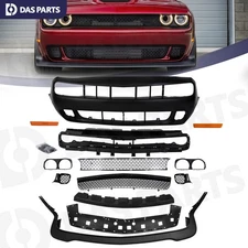For 2015-2023 Dodge Challenger Full Front Bumper Cover Grille Lip Hellcat Style