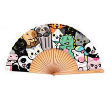 VENTAGLIO DONNA CON FRASI UMORISTICHE ANIMALI BAMBU BAMBOO LEGNO ITOTAL