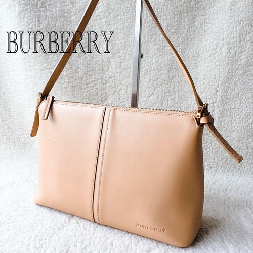 Burberry Leather One-Shoulder Bag Nova Check Beige Authentic Leather Crossbody