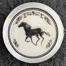 🐴 GEM BU 2002 AUSTRALIA 1 OZ OUNCE SILVER LUNAR SERIES I - YEAR OF THE HORSE