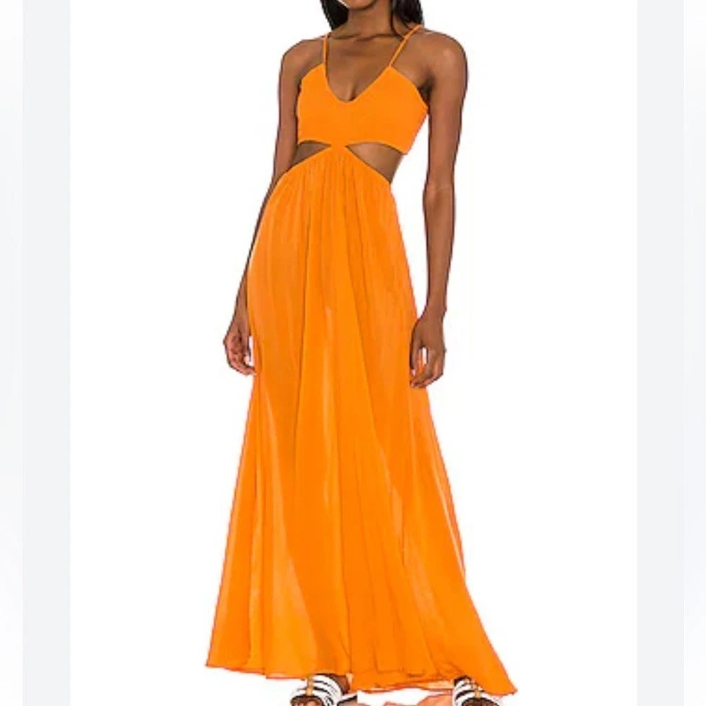 indah innocence maxi dress Indah Innocence Cutaway Maxi Dress in White