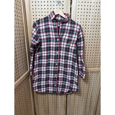 Lauren Ralph Lauren Womens Plaid Flannel Sleep Shirt Red Green Nightgown M