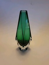 Używany zielony i przezroczysty wazon Sumerso 7,5 cala Niepodpisane.