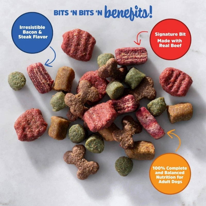 Kibbles ‘n Bits Mini Bits Raça Pequena Ração Seca Sabor Bacon e Bife Sabor - Imagem 2 de 4