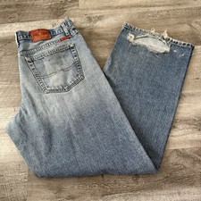 Vtg Lucky Brand Dugarees Jeans USA Made Mens 36x34 By Gene Montesano Destroyed