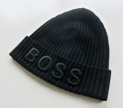 ORIGINAL HUGO BOSS Beanie Mütze Schwarz | Luxus Wintermütze | Unisex | TOP
