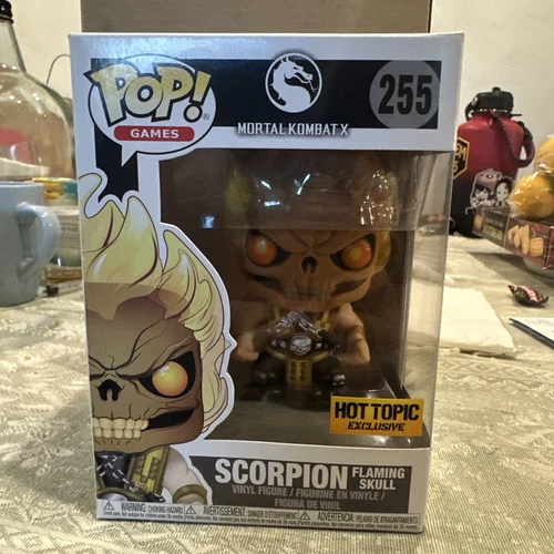 Funko Pop Mortal Kombat X SCORPION Flaming Skull #255 - Hot Topic Exclusive
