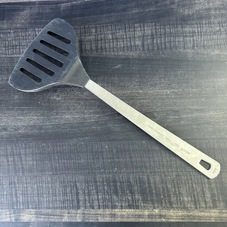 Espátula de acero inoxidable ranurada de nailon a prueba de óxido Amco #8069 utensilio de cocina Foto 2 de 4