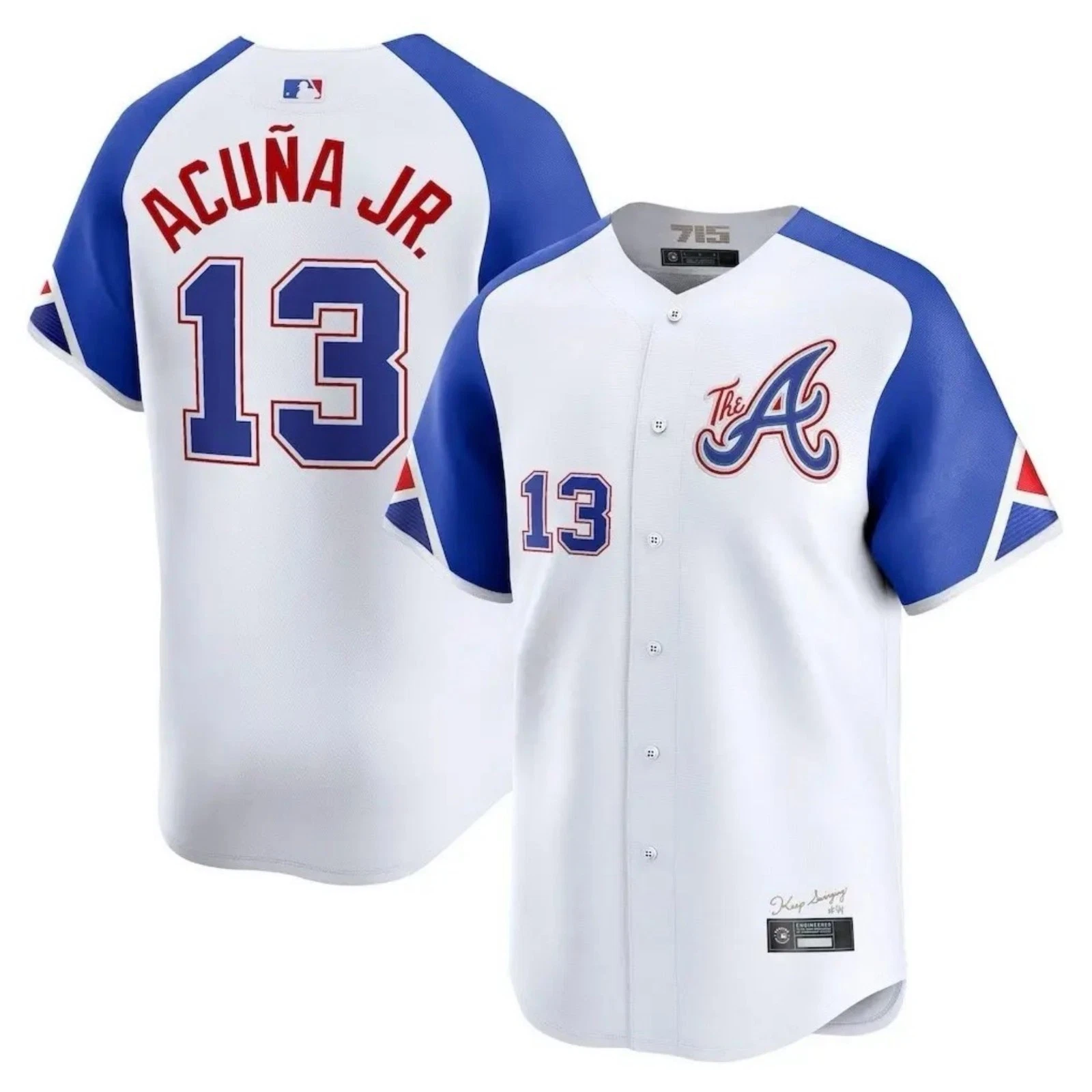 Bravess Men's/Youth  #13 Ronald Acuna Jr. Replica Player Name Jersey