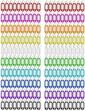Key tag assorted color plastic id labels with split rings 200 pack