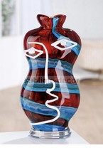 Vaso vetro astratto grottesco omaggio vetro murano artistico gigante 33 cm Alfo
