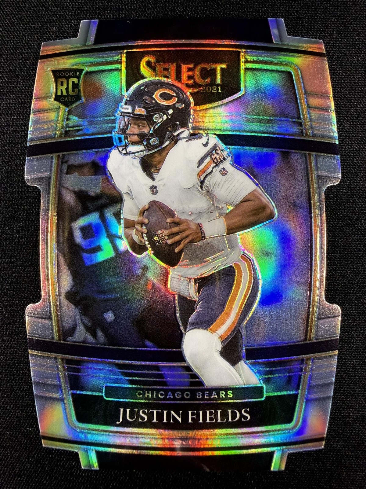 2021 Panini Select #50 Justin Fields Silver Prizm Die Cut Rookie