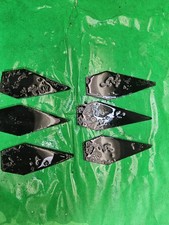 Lot of 6 Utah Black Obsidian Spear Flint Knapping Preform Blanks
