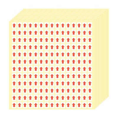 Small Arrow Sticker, 1800 Pcs 0.5'' x 0.4'' Self-Adhesive Color Coding Sign, Red
