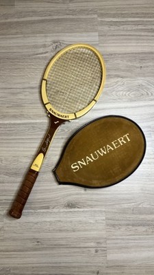 Vintage Snauwaert Brian Gottfried Tennisschläger Holz M-4 Originalhülle Sammler