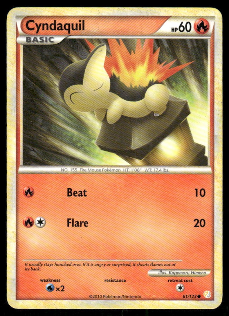 Pokemon Tcg Cyndaquil #61 Pokemon HeartGold & SoulSilver LP