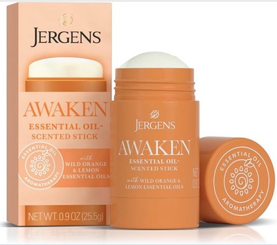 JERGENS AWAKEN ESSENTIAL OIL SCENTED STICK NET WT. 0.9 OZ (25.5g)