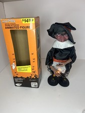 Vintage Telco Motionette Witch Holding Skull-Lights & Sound Works(NO MOTION)