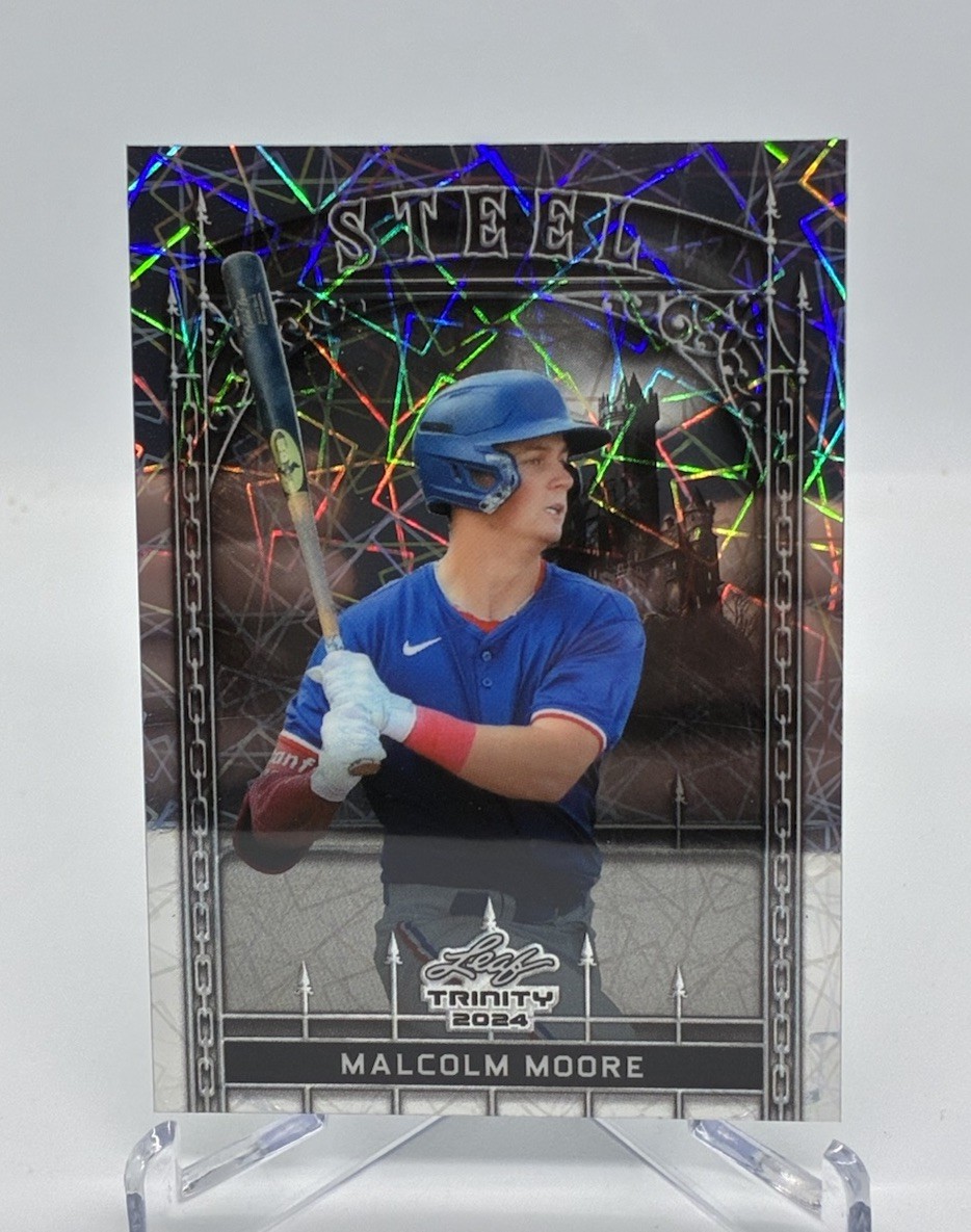 2024 Leaf Trinity Baseball Malcolm Moore Rangers S-68 Steel 111/290