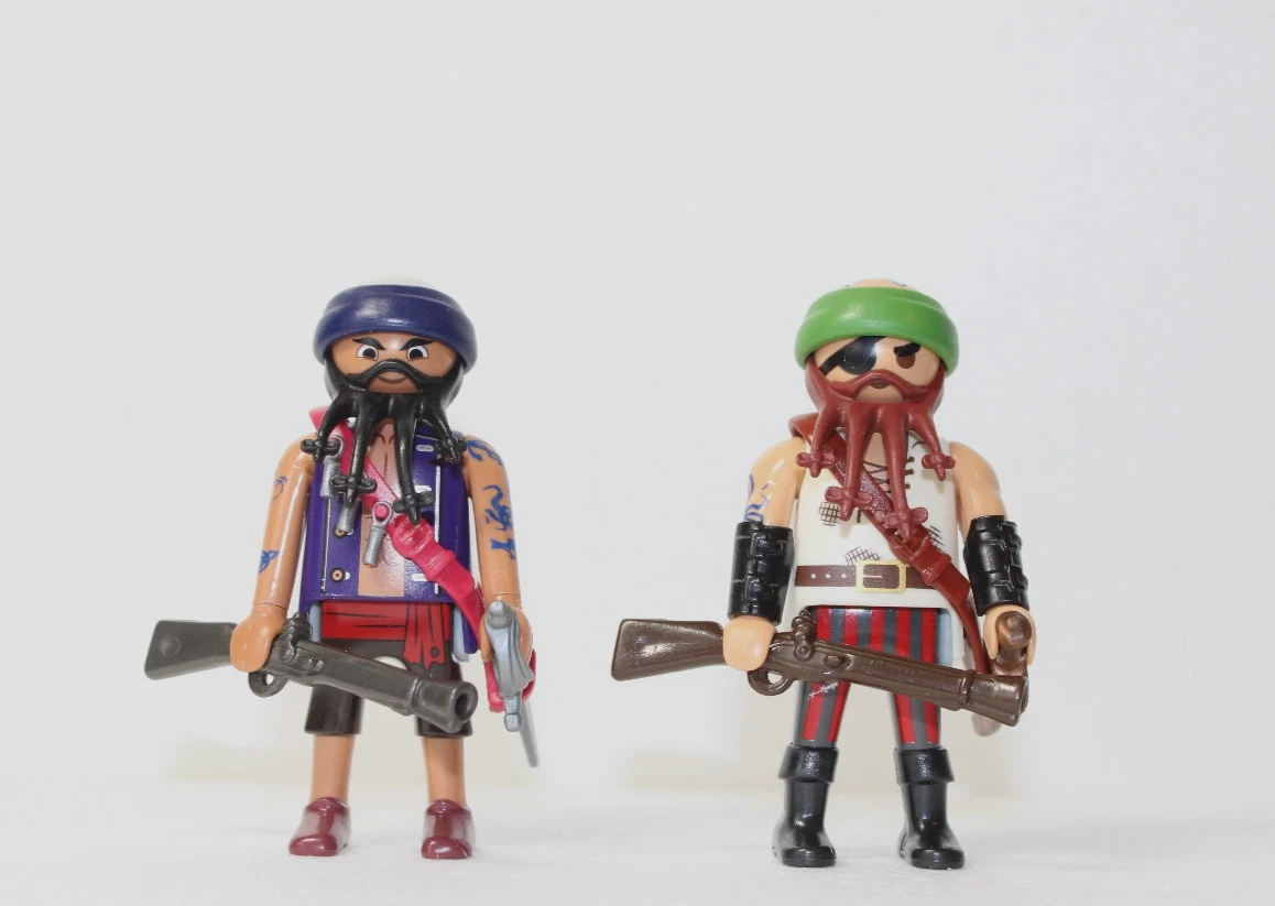 Figurine Playmobil Pirate Capitaine Avec Singe Et Torche - Neuf