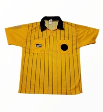 Official Sports US Soccer Federation Referee Yellow Shirt Jersey Ref Size L