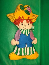 Vtg HUCKLEBERRY PIE 17" Pillow Plush Doll Strawberry Shortcake Made From Panel