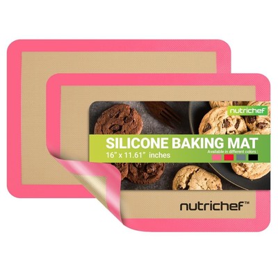 NutriChef Silicone Baking Sheet-Reusable, Easy & Convenient, Nonstick Matt -Pink