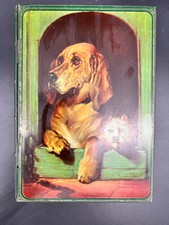 Antique / Vintage Dignity & Impudence Dog Tin Book Money Box  Cash 1930's