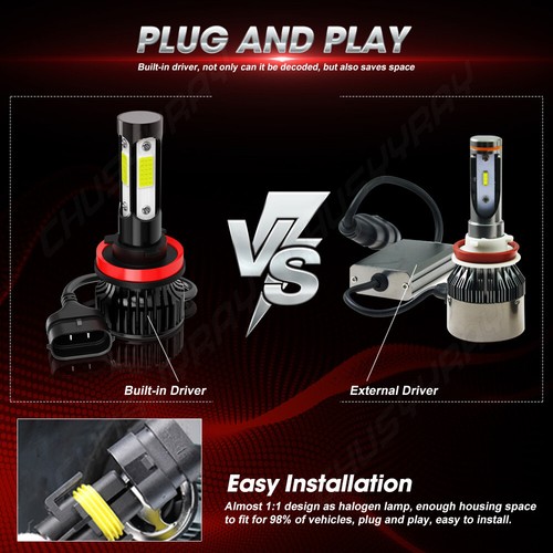 LED Headlight High Low Bulbs 4x For Chevy Malibu LTZ Sedan 4-Door 3.5L 2004-2012 - Picture 4 of 12